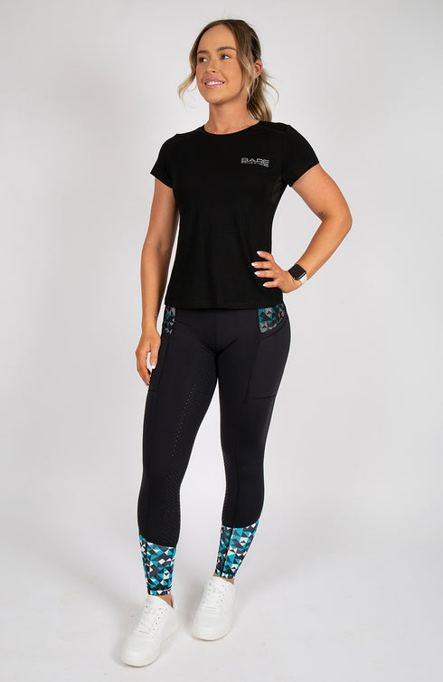 Youth BARE Emblem T-Shirt - Black and Teal